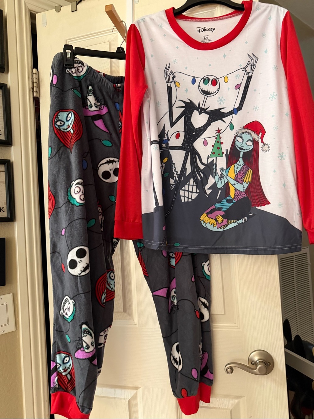 Disney The Nightmare Before Christmas Red, Gray & White Kids Pajama Set